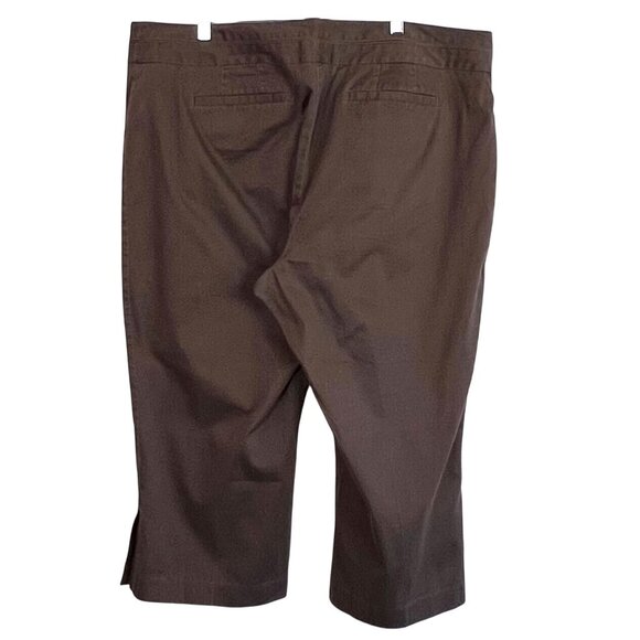 Lane Bryant Brown Cropped Stretch Pants Womens Size 20 Cotton/Spandex VGUC! - Picture 2 of 14